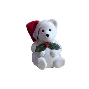 NEW! Festive Necklace inside White Bear with Red Santa Hat